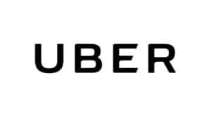 Uber logo on a white background, representing the global ride-sharing brand.